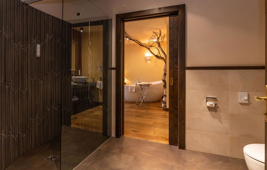 Badezimmer mit Dusche - Suite Lodge Stephanie