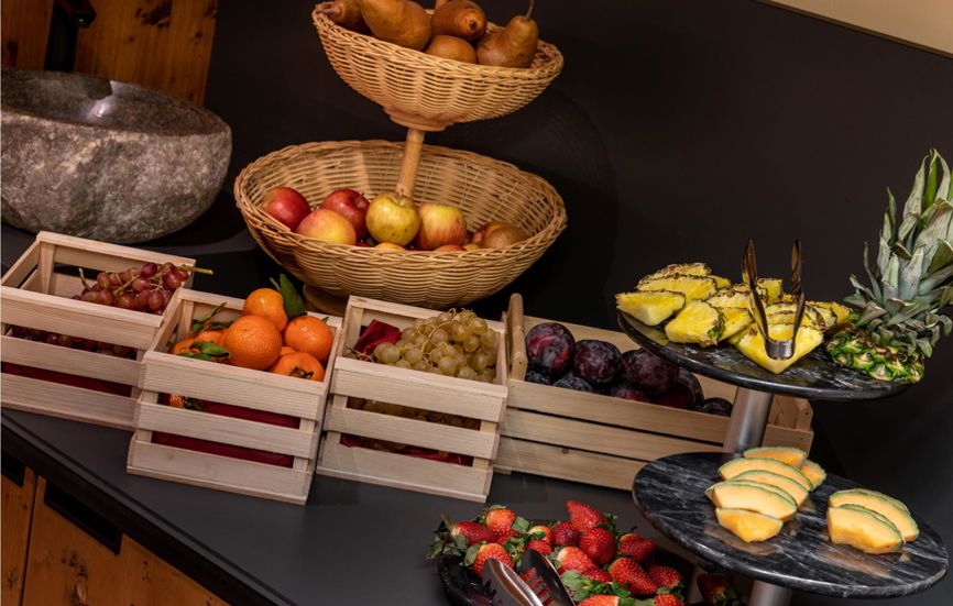 Fresh fruits at the breakfast buffet