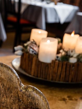 Advent wreath in one of the dining rooms