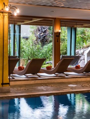 The indoor pool of our hotel in Toblach